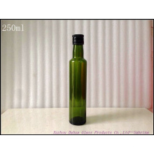 250ml Dark Green Round Shape Glass Bottles for Olive Oil with Lid